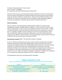 Nutrition Standards for Foods