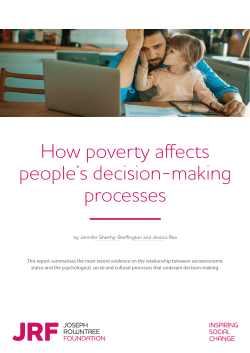 How poverty affects people`s decision-making processes