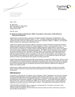 Capital Power - Market Surveillance Administrator