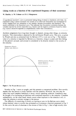 Liking words as a function of the experienced frequency of their