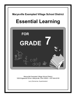 7th Grade Essential Learning Guide
