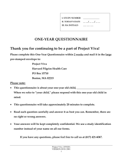 one-year questionnaire - Harvard Medical School