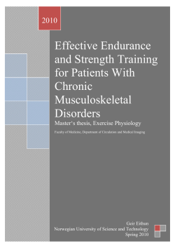 Effective Endurance and Strength Training for Patients With Chronic