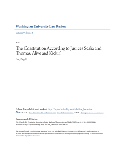 The Constitution According to Justices Scalia and Thomas: Alive