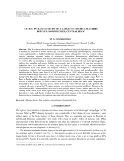 A FLUID INCLUSION STUDY OF A LARGE MVT BARITE