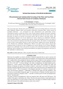Phytochemical and Antimicrobial Screening of the Polar and Non