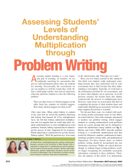 Assessing Students` Levels of Understanding Multiplication through