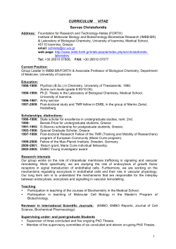 Full CV - IMBB-FORTH in - Foundation for Research and