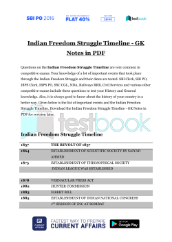 Indian Freedom Struggle Timeline - GK Notes in PDF