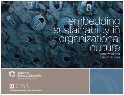 Embedding Sustainability in Organizational Culture