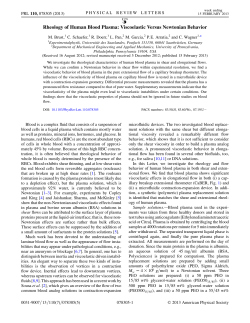 Rheology of Human Blood Plasma