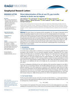 Direct determination of the air-sea CO2 gas transfer velocity in Arctic