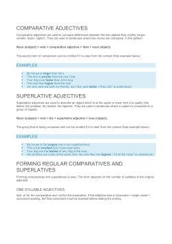comparative adjectives superlative adjectives forming regular