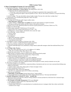 20`s Society DBQ Lecture Notes