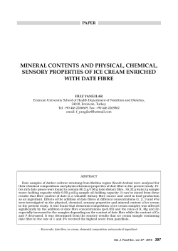 MINERAL CONTENTS AND PHYSICAL, CHEMICAL, SENSORY