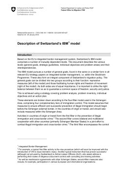Description of Switzerland`s IBM model