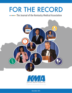 For the Record 2015 - Kentucky Medical Association