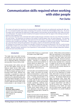 Communication skills required when working with older people