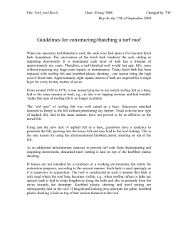 Guidelines for constructing/thatching a turf roof