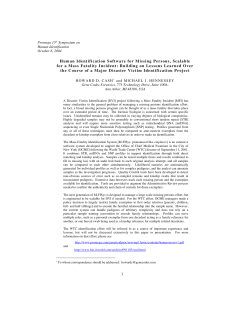 Human Identification Software for Missing Persons, Scalable for a