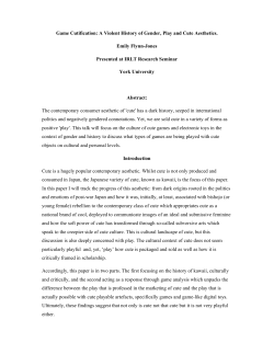Game Cutification: A Violent History of Gender - emily flynn