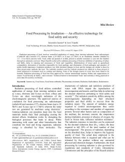Food Processing by Irradiation&mdash;&ndash;An effective technology