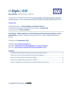 H-Diplo | ISSF - Coral Bell School of Asia Pacific Affairs