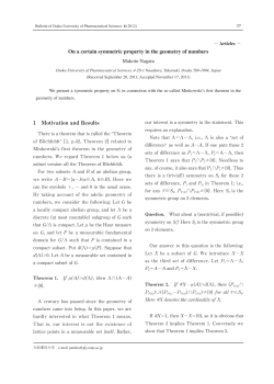 1 Motivation and Results On a certain symmetric property in the