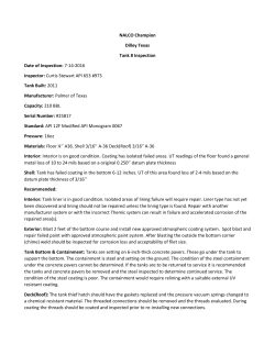 NALCO Champion Dilley Texas Tank 8 Inspection Date