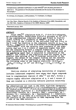 Complementary addressed modification of yeast tRNA 1Val with