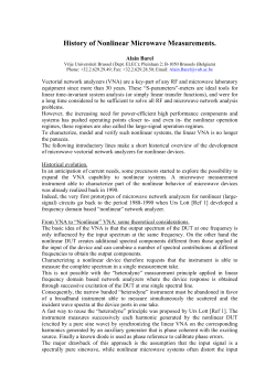 History of Nonlinear Microwave Measurements.