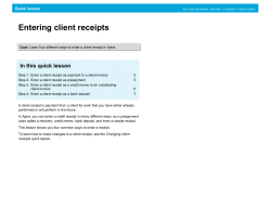 Entering client receipts