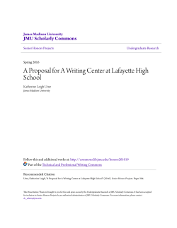 A Proposal for A Writing Center at Lafayette High School