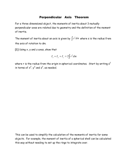 Perpendicular Axis Theorem 2 I I I r dm + + =