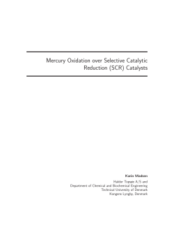 Mercury Oxidation over Selective Catalytic Reduction