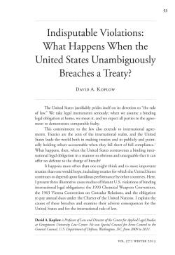 Indisputable Violations: What Happens When the United States