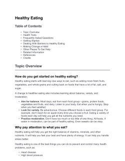 Dealing With Barriers to Healthy Eating