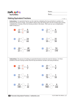 Percents and Equivalent Fractions