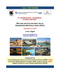 Luxor, Egypt Organized by CALL FOR PAPERS