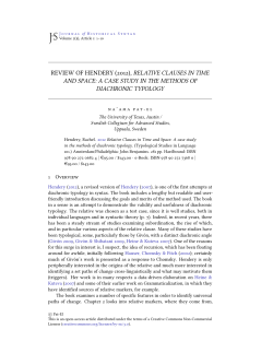 Review of Hendery (2012), Relative Clauses in Time and Space: A