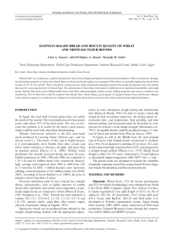 EGYPTIAN BALADY BREAD AND BISCUIT QUALITY OF WHEAT