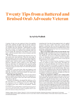 Twenty Tips from a Battered and Bruised Oral