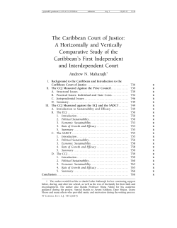 The Caribbean Court of Justice: A Horizontally
