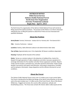 OUTREACH NOTICE USDA Forest Service Salmon