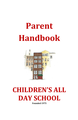 Parent Handbook - Children`s All Day School