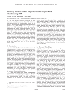 Unusually warm sea surface temperatures in the tropical North