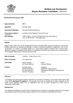 Sustainable Planning Act 2009 Appeal Number: 33