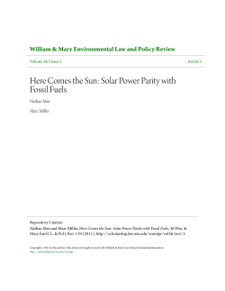 Here Comes the Sun: Solar Power Parity with Fossil Fuels
