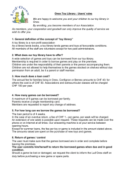 Onex Toy Library : Users` rules We are happy to