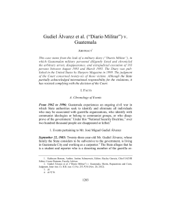 Gudiel &Aacute;lvarez et al. (&ldquo;Diario Militar&rdquo;) v. Guatemala